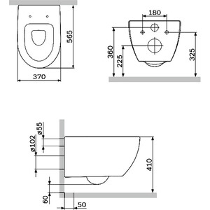 Унитаз подвесной безободковый Am.Pm Awe с сиденьем микролифт (C111700WH, C117853WH)