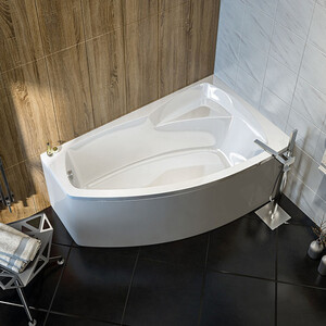 Акриловая ванна BAS Камея 160х95 правая, с каркасом, фронтальная панель (В 00120, Э 00119)