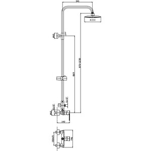 Душевая система Haiba HB с верхним душем и ручной лейкой, пепельный цвет (HB24533-3)