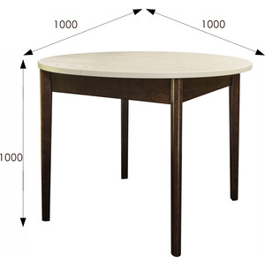 Стол обеденный Мебелик Мариус М 81 слоновая кость/орех 100/139x100 (П0004543)