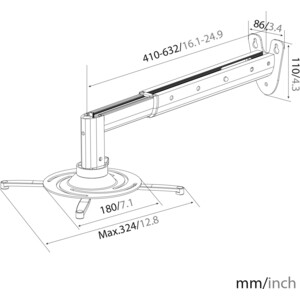 Кронштейн для проектора Cactus CS-VM-PR05BL-AL серебристый макс.22кг настенный и потолочный поворот и наклон