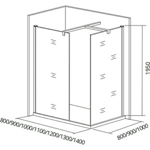 Душевой уголок Good Door Walk-In SP 90х90 с поддоном, прозрачный, хром (SP-90-C-CH)