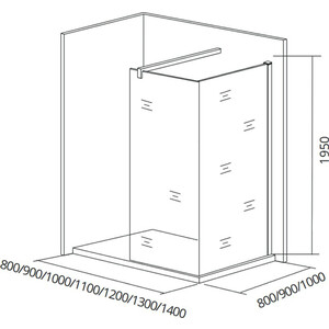 Боковая стенка Good Door Walk-In SP+P 80х195 прозрачное, черный (SP+P-80-C-B)