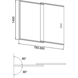 Шторка для ванны Good Door Screen SLR 80x140 прозрачная, хром (SLR-80-C-CH)