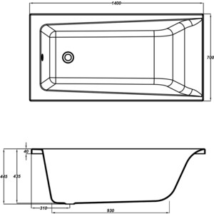 Акриловая ванна Cersanit Lorena 140x70 с каркасом (63345, RW-LORENA*140)