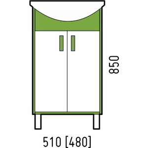 Тумба с раковиной Corozo Спектр 50 зеленая/белая (SD-00000684, 4620008192758)