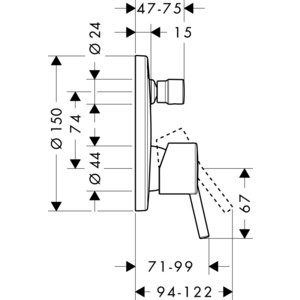 Смеситель для ванны Hansgrohe Talis S для механизма 01800180, хром (32477000)