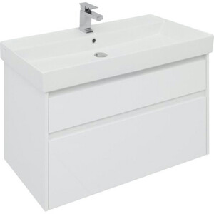 Мебель для ванной Aquanet Nova Lite 100 два ящика, белый глянец
