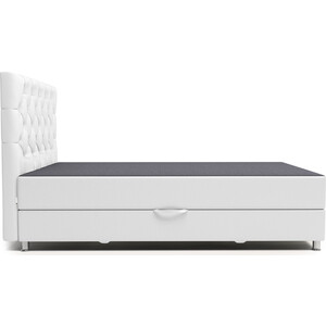Кровать Шарм-Дизайн Шармэль 140 серая рогожка и белая экокожа