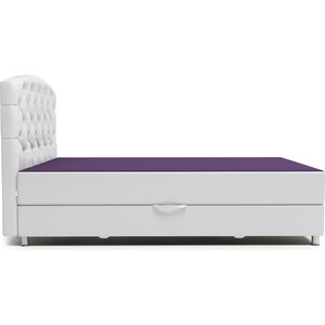 Тахта Шарм-Дизайн Премиум Люкс 90 фиолетовая рогожка и белая экокожа