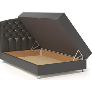 Кровать Шарм-Дизайн Премиум Люкс 100 экокожа шоколад и узоры