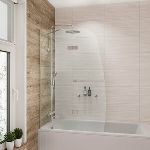 Шторка для ванны Grossman 100x150 алюминиевый профиль, стекло прозрачное (GR-102/1)