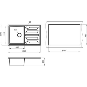 Кухонная мойка и смеситель Granula GR-8601, GR-2015 арктик