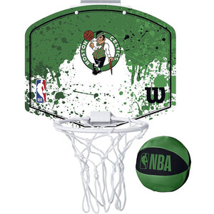 фото Набор для мини-баскетбола wilson nba team mini hoop boston, wtba1302bos, щит с кольцом, мяч р.1