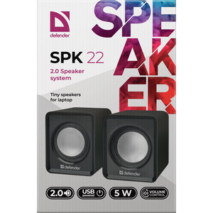 Акустическая система Defender SPK 22 черный, 5 Вт, питание от USB (65503)