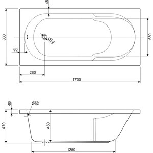 Акриловая ванна Cezares Arno 170х80 с каркасом (ARNO-170-80-45, EMP-170-80-MF-R)