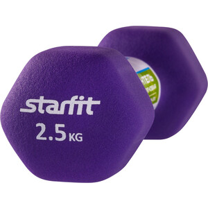 фото Гантели неопреновые starfit db-201 2,5 кг, фиолетовый (пара)