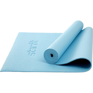 фото Коврик для йоги и фитнеса starfit core fm-101 pvc, 0,5 см, 173x61 см, синий пастель