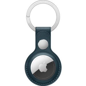 фото Кожаный брелок apple для airtag с кольцом для ключей, цвет балтийский синий (mhj23zm/a)