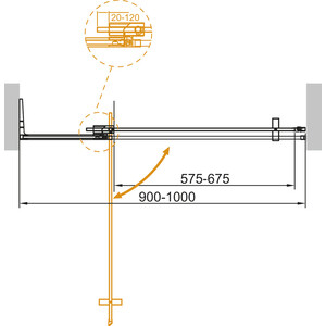 Душевая дверь Cezares Slider B-1 100-90х195 тонированная, черная (SLIDER-B-1-90/100-BR-NERO)