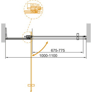 Душевая дверь Cezares Slider B-1 110-100х195 тонированная, хром (SLIDER-B-1-100/110-GRIGIO-Cr)