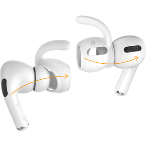 фото Силиконовые амбушюры deppa hooks для airpods, ушной крюк, 2 пары, белый.