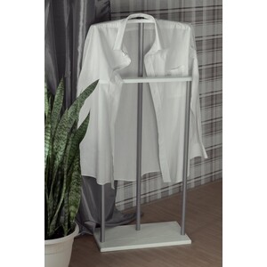 Вешалка костюмная Мебелик Дэви 1 металлик, белый (П0004485)