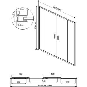 Душевая дверь Vincea Garda VDS-1G2 180х190 прозрачная, хром (VDS-1G2180CL)