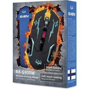 Мышь Sven RX-G930W (бесшумн. кл., 5+1кл. 800-2400 DPI, ST, подсв., игров. упак) (SV-018412)