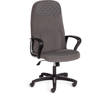 Кресло TetChair Advance флок/кож/зам серый/металлик 29/C 36