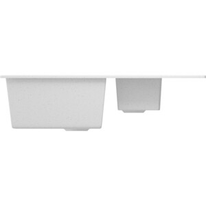 фото Кухонная мойка zox zx-gm 07 74х48 с крылом и дополнительной чашей, белая (4630085462026)