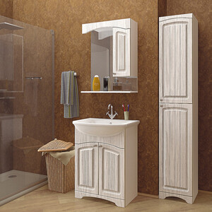 Мебель для ванной Mixline Крит 55 белая, патина золото