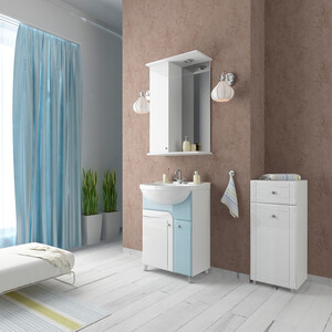 Мебель для ванной Mixline Посейдон 55 белая\голубая