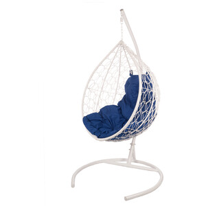 фото Подвесное кресло bigarden tropica white синяя подушка