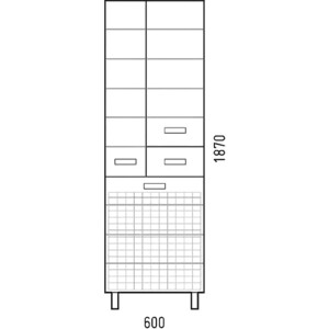 Шкаф-пенал Corozo Денвер 60 Z1 с корзиной (SP-00000535)