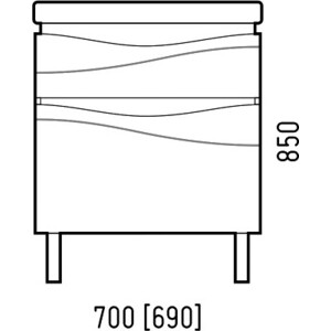 Тумба под раковину Corozo Омаха 70 Z2 белый/металлик (SD-00000800)