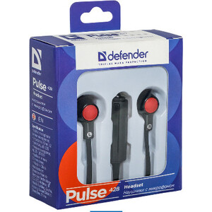 Гарнитура для смартфонов Defender Pulse 428 черный, вставки (63428)
