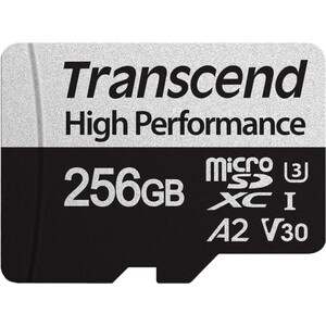 Карта памяти Transcend 256GB microSDXC Class 10 UHS-I U3 V30 A2 R100, W85MB/s with SD adapter (TS256GUSD330S)