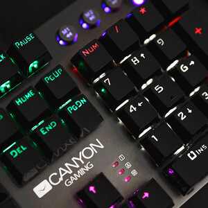 Клавиатура Canyon Wired Gaming Keyboard,Black 104 mechanical switches,60 million times key life, 22 types of lights,Removable (CND-SKB7-RU)