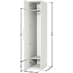 Шкаф для одежды Шарм-Дизайн Мелодия МШ-11 30х60 белый