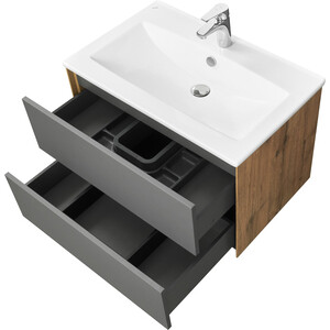Мебель для ванной Акватон Сохо 75 дуб веллингтон/графит софт