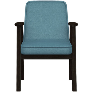 фото Кресло мебелик ретро ткань голубой, каркас венге