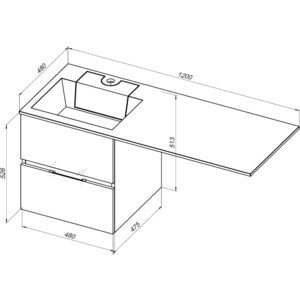 Мебель для ванной Aquanet Алвита 120 левая, серый антрацит