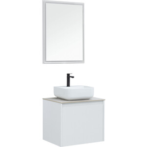 фото Мебель для ванной aquanet nova lite 60 один ящик, белый глянец/серая