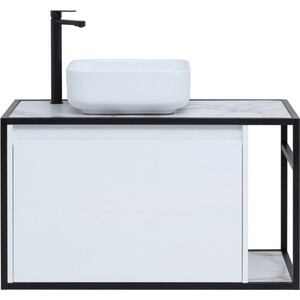 Мебель для ванной Aquanet Nova Lite Loft 90 левая, белый глянец