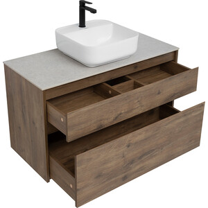 Мебель для ванной Aquanet Nova Lite 100 два ящика, дуб рустикальный/серая
