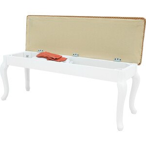 Банкетка Мебелик Вивальди с ящиком белый, коронка (П0005711)