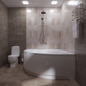 Акриловая ванна Triton Грация 140x140 на каркасе, с фронтальной панелью (Щ0000048443, Щ0000048050)