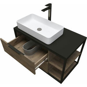 Мебель для ванной Grossman Лофт 90х48 GR-4041BW, веллингтон/черный