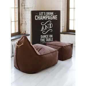 Кресло DreamBag Манхеттен с пуфиком коричневый